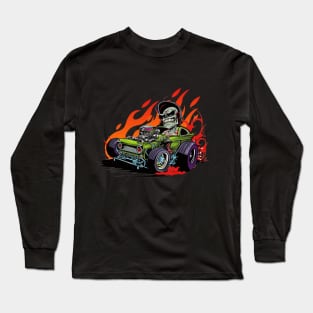 Monster Hot Rod Zombie Coupe Street Racer Retro Design Long Sleeve T-Shirt